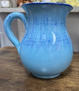 Vintage Made in Italy Blue Glazed Stoneware Pitcher - Picture 1 of 8