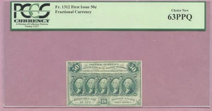 Fractional Currency, 50c, Fifty Cents,First Issue,FR-1312,PCGS Choice New 63 PPQ - Picture 1 of 2