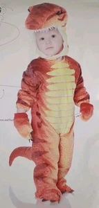 T-Rex Dinosaur Halloween Costume Toddler Size 4-6 Jumpsuit, Gloves, Feet & Hood  - Picture 1 of 7