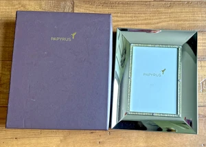 NIB Papyrus Rhinestone Frame 5 x 7 Inch Silver Wedding Mirror Reflection - Picture 1 of 9