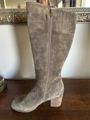 Crown Vintage Tan Suede Knee High Boots Women’s 9.5 Boho Hippie Preppy Western - Image 1 of 4