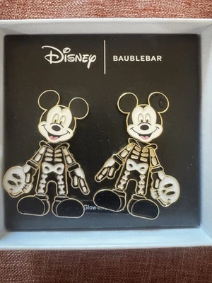 Nuevo Baublebar Halloween Disney Mickey Mouse Esqueleto Movimiento 3D Pendientes Colgantes Foto 1 de 3