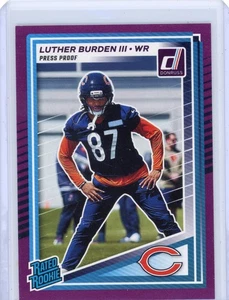 Donruss Football Luther Burden III (RC) #395 2025 púrpura prueba de prensa - osos - Imagen 1 de 2
