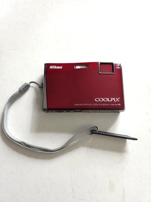 Nikon COOLPIX S60 10.0MP Touch Screen Digital Camera Red Tested with case - Image 1 of 4