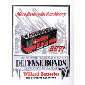 1941 Print Ad Willard Batteries The Power to Carry On Buy 11x14 Patriotic - Bild 1 von 3
