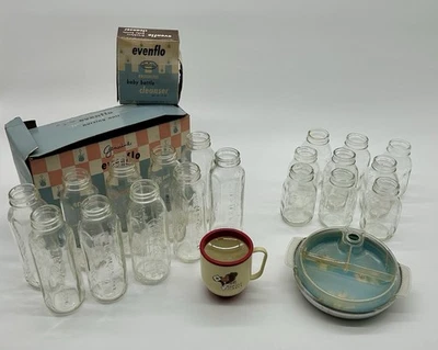 Vintage Lot Evenflo Glass Bottles Accessories Tommee Tippee Cup - Image 1 of 4
