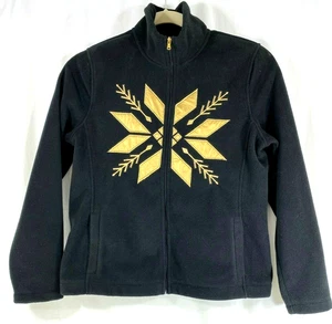 Lauren Ralph Lauren Active Women's L Black Gold Graphic Full Zip Jacket NWT New - Picture 1 of 8