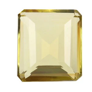 Brazilian Yellow Citrine 80 Ct. Emerald Cut Faceted Loose Gemstone AB-153 - Picture 1 of 5