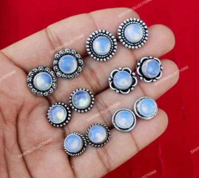Lote de aretes al por mayor de opalita enchapados en plata 925 hechos a mano venta de joyas a granel Foto 1 de 4
