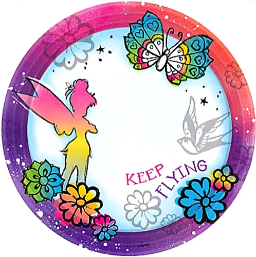 TINKER BELL Keep Flying SMALL PAPER PLATES (8) ~ Birthday Party Supplies Dessert - Image 1 of 1