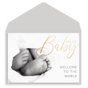 Tarjeta de felicitación para baby shower - Pies de bebé - Imagen 1 de 2