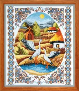 Hágalo usted mismo Kit de punto de cruz contado "En prados de agua" 8,7x10,2 pulgadas / 22,0x26,0 cm - Imagen 1 de 7
