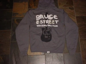 Bruce Springsteen 2012 Wrecking Ball Tour grau durchgehender Reißverschluss Hoodie Größe SMALL Fleck - Bild 1 von 7