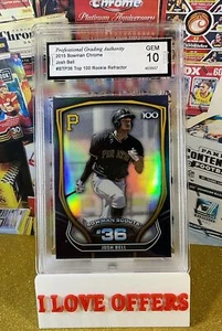 Bowman 2015 cromo Josh Bell novato refractor techo 100 PGA 10 como nuevo tienda C leer - Imagen 1 de 4