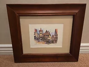Pintura acuarela Detlev Nitschke Rothenburg O.D. Impresión Tauber, artista alemán - Imagen 1 de 9