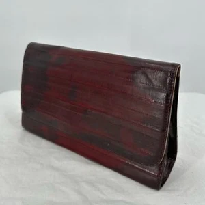 Bolso sin asas vintage J Renne bolso de mano marrón correa para el hombro cuero minimalista - Imagen 1 de 11