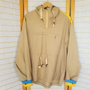 Vintage Woolrich Khaki Anorak Jacket Pullover Hooded Size Large - Picture 1 of 11