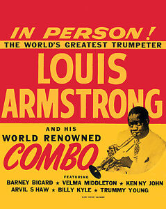 Louis Armstrong - Concert Poster, 8"x10" Color Photo 