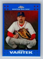 2007 Topps Chrome Blue Refractor Parallel Jason Varitek #9 Boston Red Sox Card