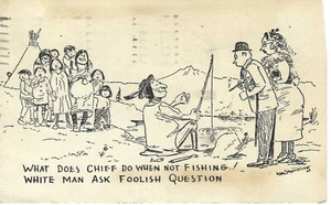 1950s *AMERICAN INDIAN* Vintage *JOKE POSTCARD* Good Cond *MANY KIDS* - Picture 1 of 2