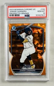 Junior Caminero 2023 Bowman Chrome Prospects Sapphire Orange Refractor PSA 10 - Picture 1 of 2