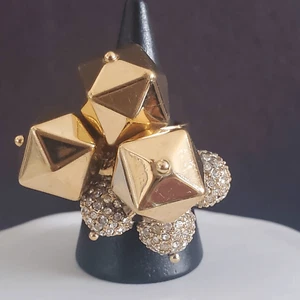 Kate Spade New York Gold Plated Bauble Statement Ring with Rhinestones Size 6 - Picture 1 of 10