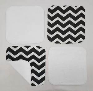 Black & White Chevron Washcloths (Set of 4) - Afbeelding 1 van 1