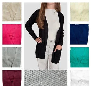 Ladies Marks Longline Ribbed Cardigan Open Edge To Edge Knitted Pocket Cardi NEW - Picture 1 of 17