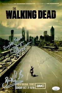 THE WALKING DEAD Cast X3 Hand Signed 8x12 Photo Authentic Autograph JSA COA Cert - Picture 1 of 2