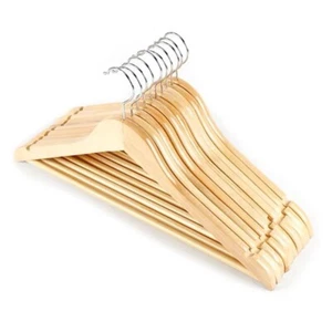 Wooden Baby Hangers 10 Pack, Durable Kids Wooden Hangers for Toddler Clothes, Sa - Picture 1 of 6