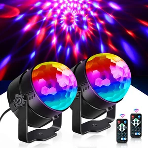 2PCS Magic Ball Light USB RGB Strobe LED DJ Disco Club KTV Party Lights W/Remote - Picture 1 of 6