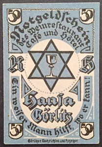 1921 50Pfennig notgeld Weinrestaurant Cafe and Hotel Jewish operated restaurant - Picture 1 of 2