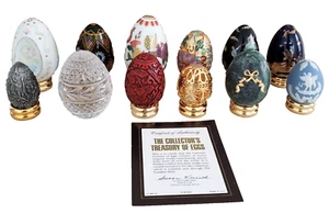 1988 Franklin Mint Collector's Treasury of 12 Artistic Worldwide Style Eggs COA - Picture 1 of 16