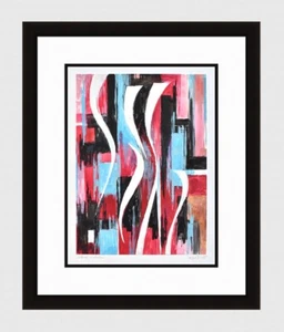 Striking JOSEF MATHIS 1988 Original Gouache "Confetti" Signed Gallery Framed COA - Picture 1 of 4