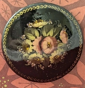 Vintage Enamel Flower Brooch Pin - Picture 1 of 3
