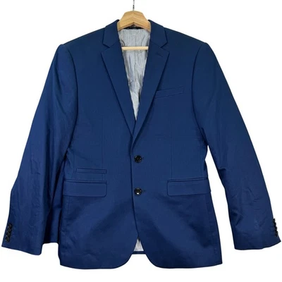 NEW EXPRESS Mens 36S Slim Fit Blue Suit Jacket Pants 34x29 Casual Preppy Stretch - Image 1 of 4