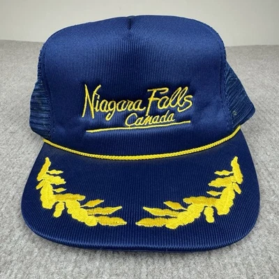 Niagara Falls Vintage Hat Cap Canada Trucker Snapback Rope Gold Leaf Retro Dad - Image 1 of 4