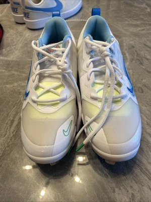 Nike Force Trout 9 Pro Cleats Baseball White Volt Blue FRESH FQ7941-100 Men Sz 7 - Image 1 of 4