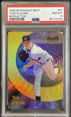 Tom Glavine 1998 Bowman's Best Refractor #/400 PSA 8 - Image 1 of 2