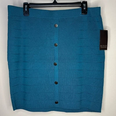 Falda lápiz tejida con vendaje Bold Elements azul verdoso profundidades del océano para mujer XL NUEVA CON ETIQUETAS Foto 1 de 4