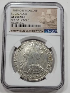 1783 Mexico 8 Reales EL CAZADOR Shipwreck NGC XF Genuine Silver Coin *K719 - Picture 1 of 3