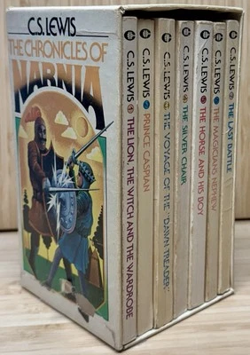 Complete 1978  Box Set CHRONICLES OF NARNIA C S Lewis Collier Series 7 Books - Image 1 of 4