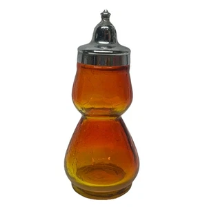 Kanawha Glas Salz Pfefferstreuer Amberina Mandarine Vintage 4,75" hoch - Bild 1 von 8