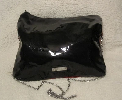 Cross Body Purse Red Black Vinyl Steeve Madden Shoulder Bag Chain Cross Body Bag - Image 1 of 4