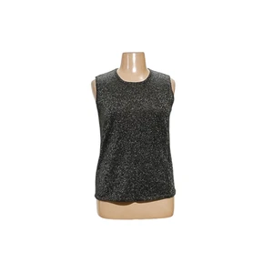 Susan Graver Black Metallic Blouse XL - Picture 1 of 4