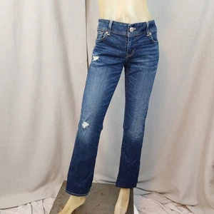 American Eagle Stretch Denim Distres MedWash Blue Jeans Slim Bootcut Gr. 10 Reg - Bild 1 von 6