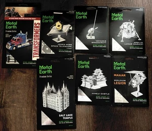 Pacchetto 10 kit Metal Earth modello in acciaio 3D: spazio, architettura, veicoli e altro - Foto 1 di 24