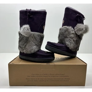 BOTAS MUKLUK MUJER MANITOBAH IMPERMEABLES BÚHO NEVADO GAMUZA CIRUELA TALLA 8 NUEVAS EN CAJA #022S - Imagen 1 de 12