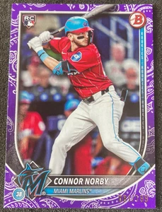 2025 Bowman #46 Connor Norby Purple Pattern /199 RC Rookie. Miami Marlins - Picture 1 of 2