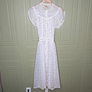 Vestido GUNNE SAX Mujer Vintage Años 70 Ditsy Floral Cottagecore Encaje Puro Pradera - Imagen 1 de 15